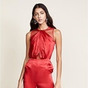 Chic Scarlet Sleeveless Jumpsuit